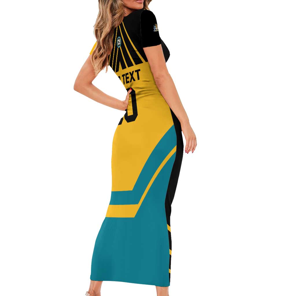 Custom Football The Bahamas Family Matching Short Sleeve Bodycon Dress and Hawaiian Shirt Go Bahamian Slayers - Wonder Print Shop