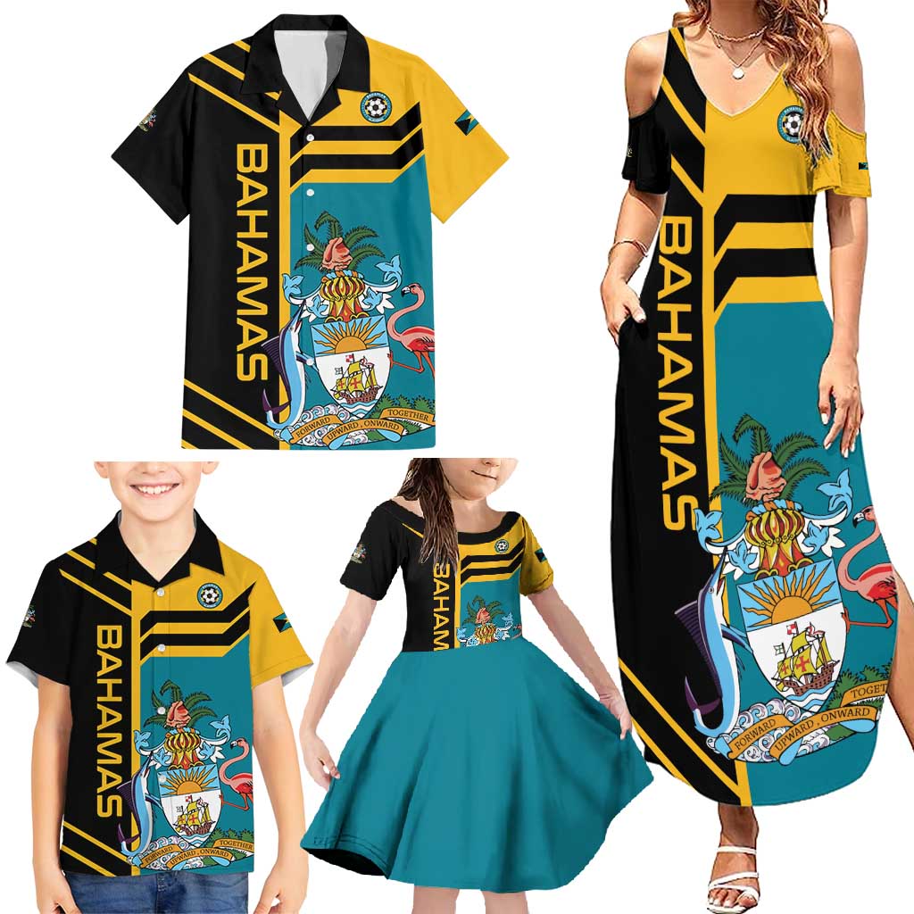 Custom Football The Bahamas Family Matching Summer Maxi Dress and Hawaiian Shirt Go Bahamian Slayers - Wonder Print Shop