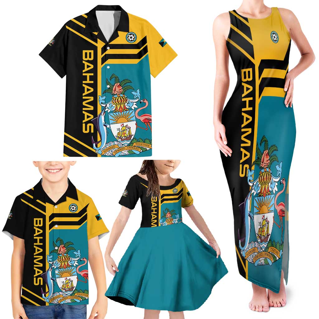 Custom Football The Bahamas Family Matching Tank Maxi Dress and Hawaiian Shirt Go Bahamian Slayers - Wonder Print Shop