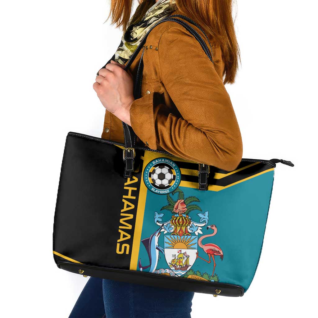 Football The Bahamas Leather Tote Bag Go Bahamian Slayers - Wonder Print Shop