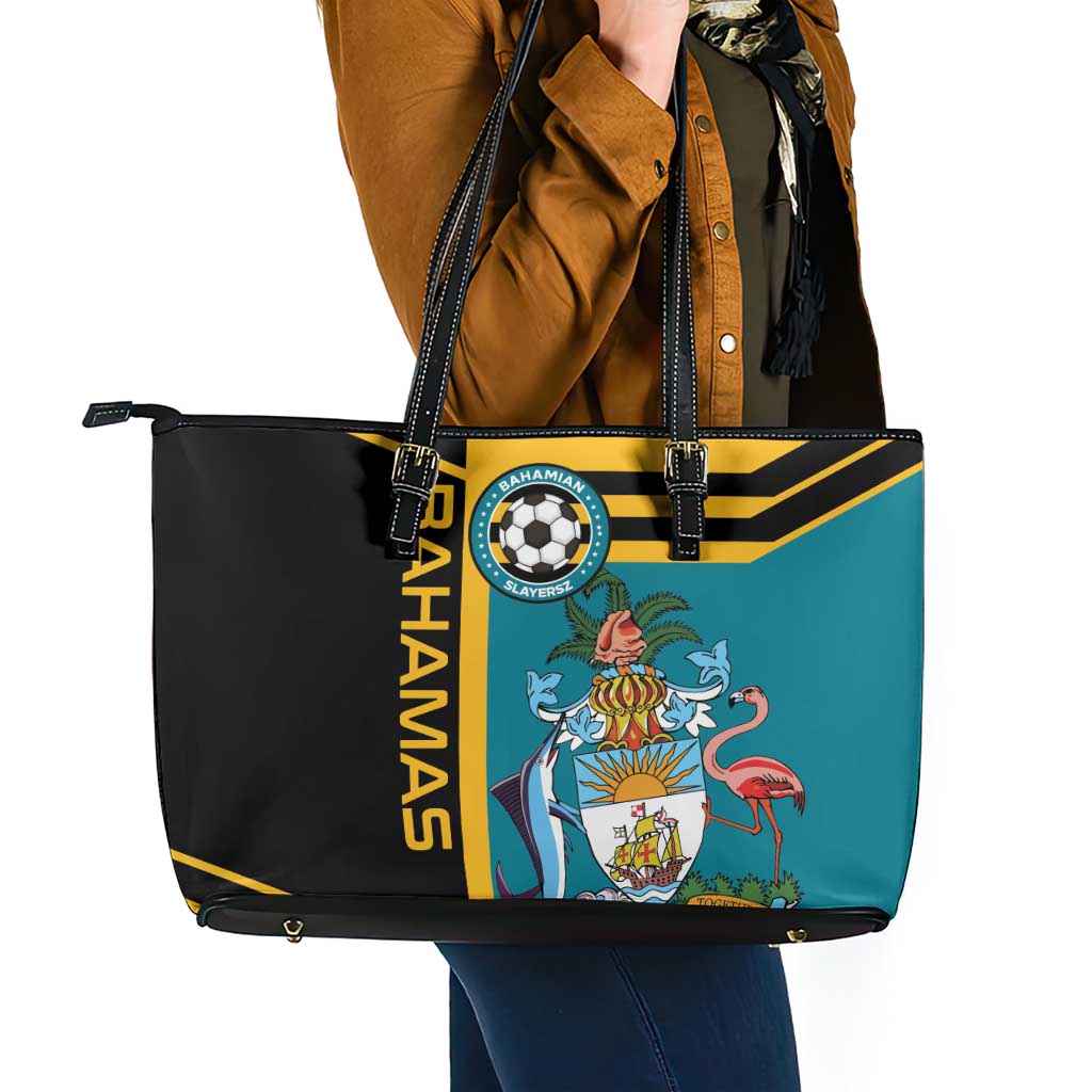 Football The Bahamas Leather Tote Bag Go Bahamian Slayers - Wonder Print Shop