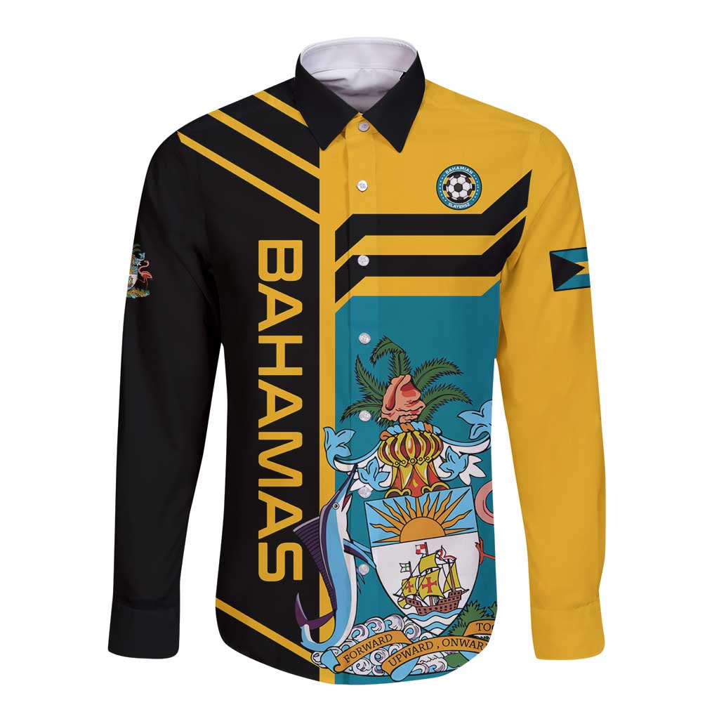 Custom Football The Bahamas Long Sleeve Button Shirt Go Bahamian Slayers - Wonder Print Shop