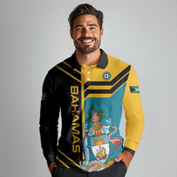 Custom Football The Bahamas Long Sleeve Polo Shirt Go Bahamian Slayers - Wonder Print Shop