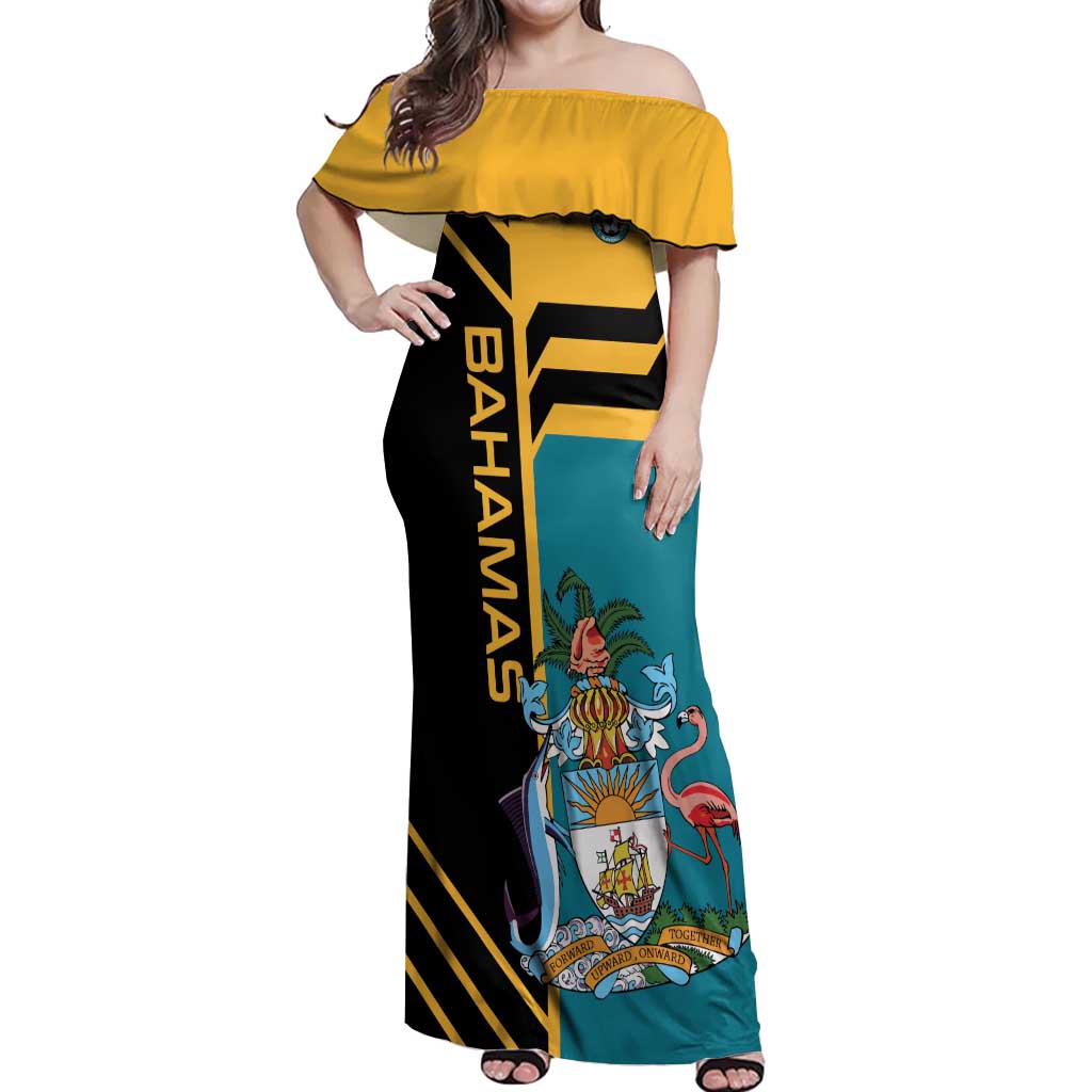 Custom Football The Bahamas Off Shoulder Maxi Dress Go Bahamian Slayers - Wonder Print Shop