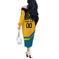 Custom Football The Bahamas Off The Shoulder Long Sleeve Dress Go Bahamian Slayers - Wonder Print Shop