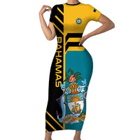 Custom Football The Bahamas Short Sleeve Bodycon Dress Go Bahamian Slayers - Wonder Print Shop