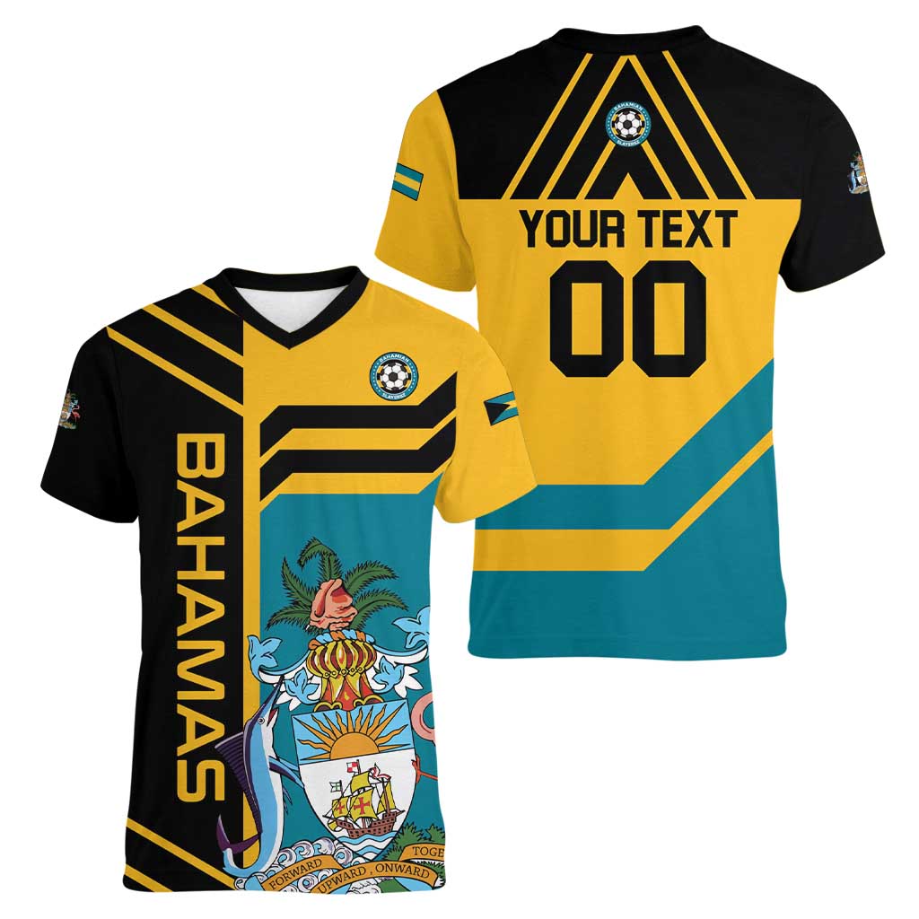 Custom Football The Bahamas Women V-Neck T-Shirt Go Bahamian Slayers - Wonder Print Shop
