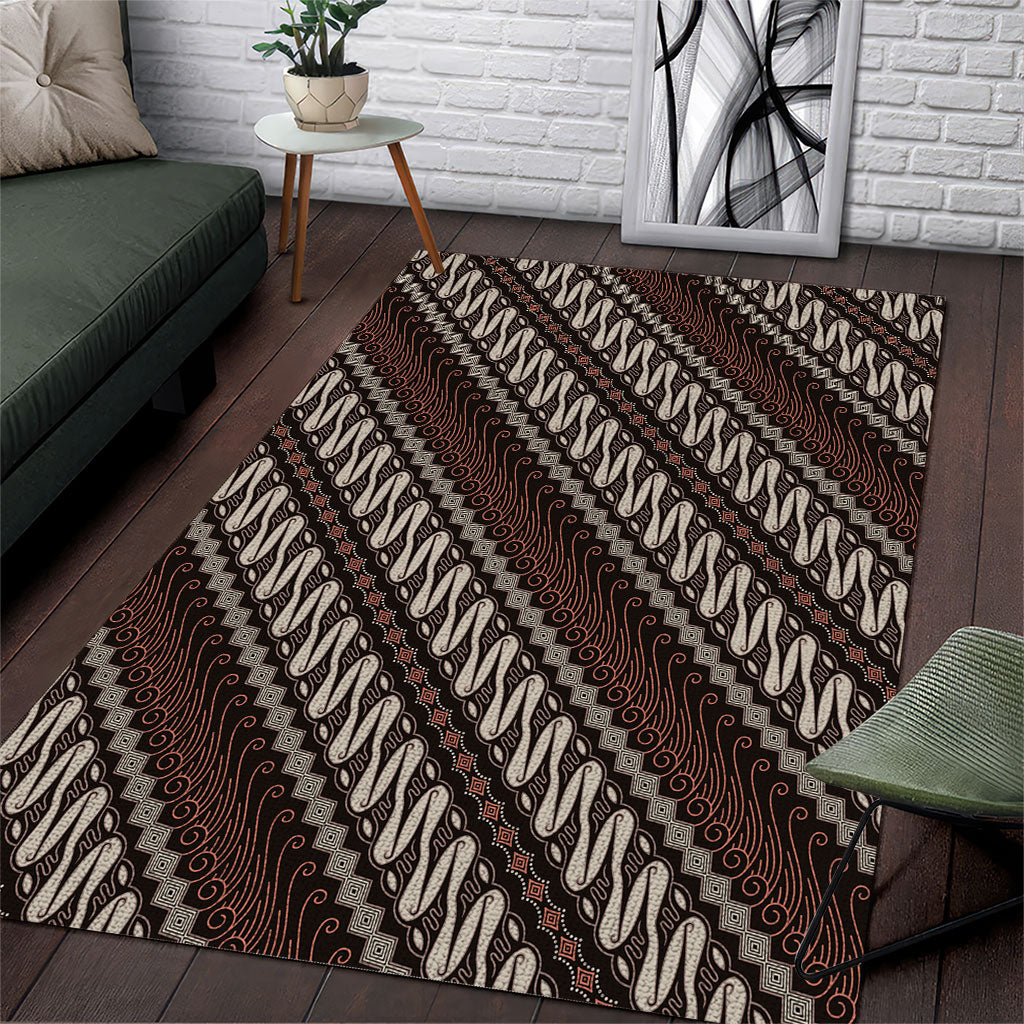 Yogyakarta Parang Batik Motifs Area Rug Indonesian Traditional Pattern