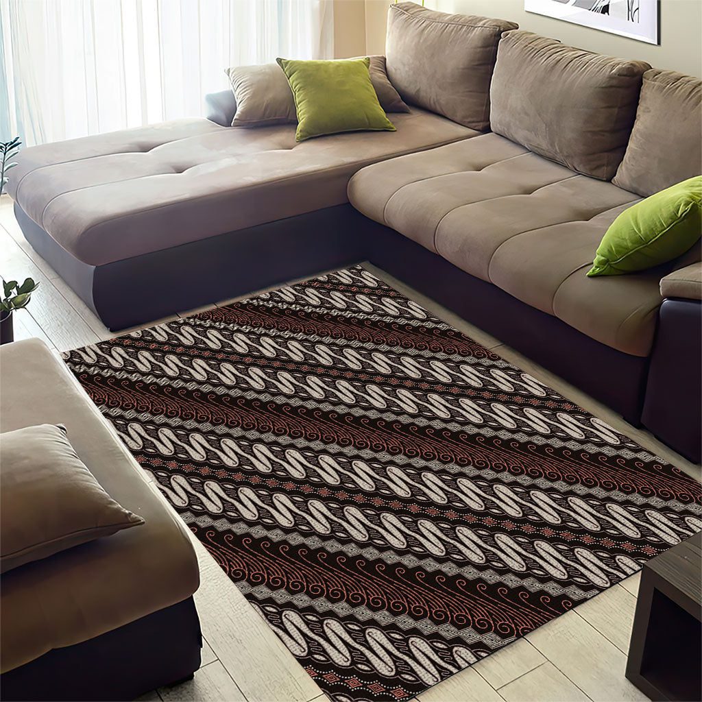 Yogyakarta Parang Batik Motifs Area Rug Indonesian Traditional Pattern