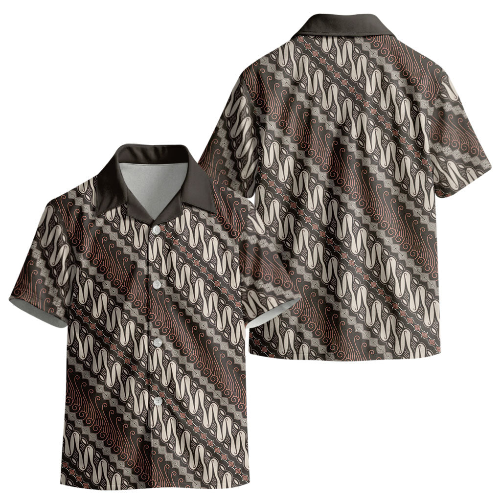 Yogyakarta Parang Batik Motifs Kid Hawaiian Shirt Indonesian Traditional Pattern LT01