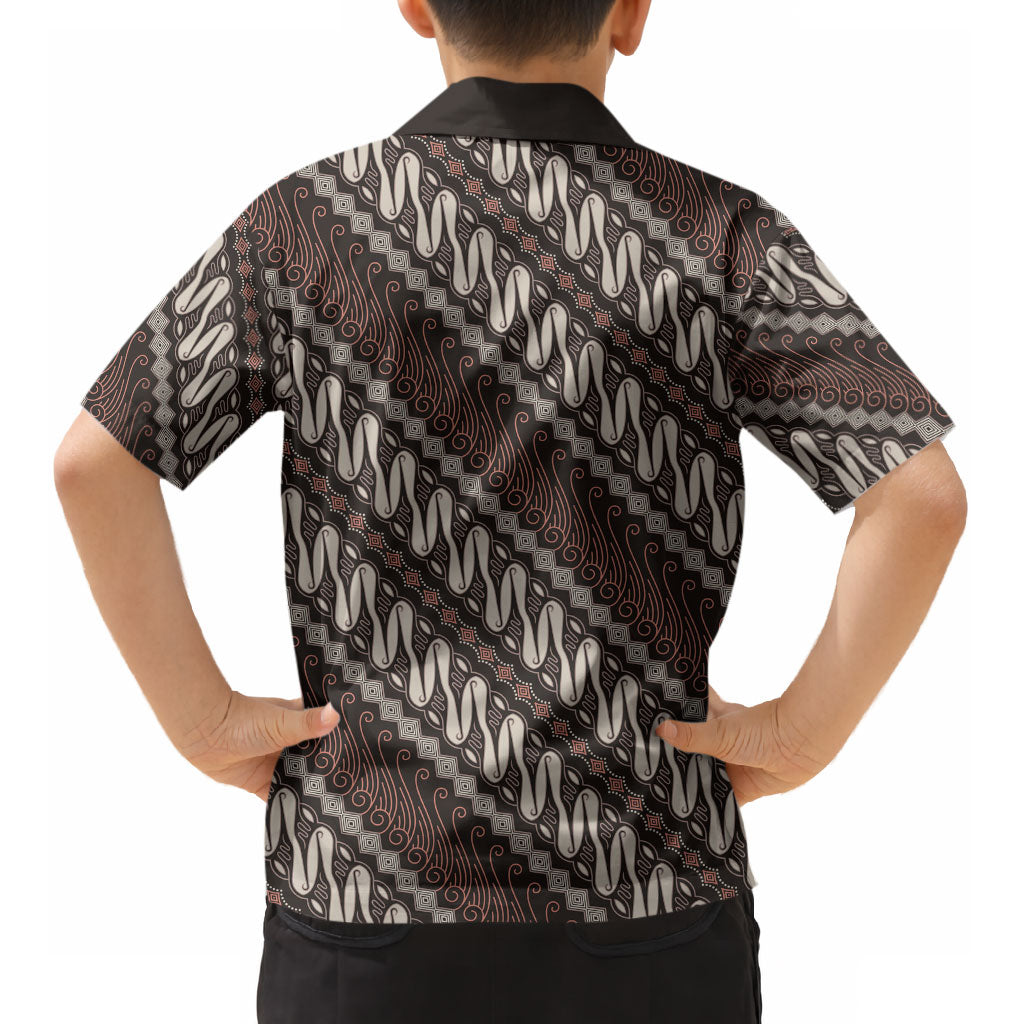 Yogyakarta Parang Batik Motifs Kid Hawaiian Shirt Indonesian Traditional Pattern LT01