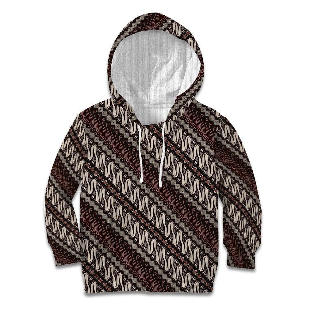 Yogyakarta Parang Batik Motifs Kid Hoodie Indonesian Traditional Pattern
