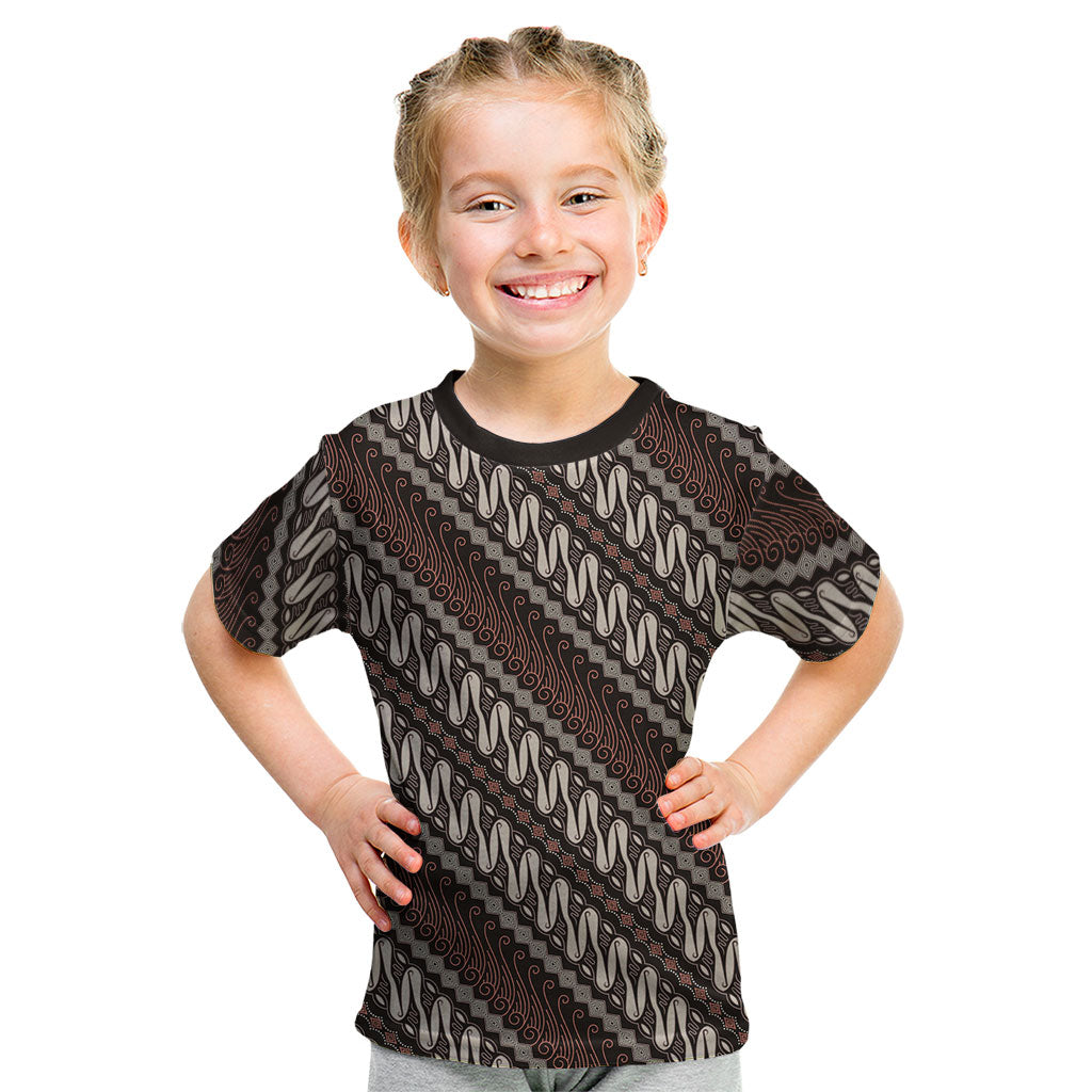 Yogyakarta Parang Batik Motifs Kid T Shirt Indonesian Traditional Pattern