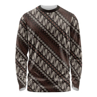 Yogyakarta Parang Batik Motifs Long Sleeve Shirt Indonesian Traditional Pattern
