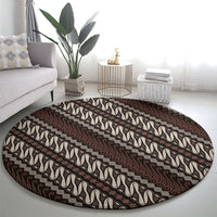 Yogyakarta Parang Batik Motifs Round Carpet Indonesian Traditional Pattern