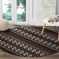 Yogyakarta Parang Batik Motifs Round Carpet Indonesian Traditional Pattern