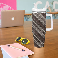 Yogyakarta Parang Batik Motifs Tumbler With Handle Indonesian Traditional Pattern