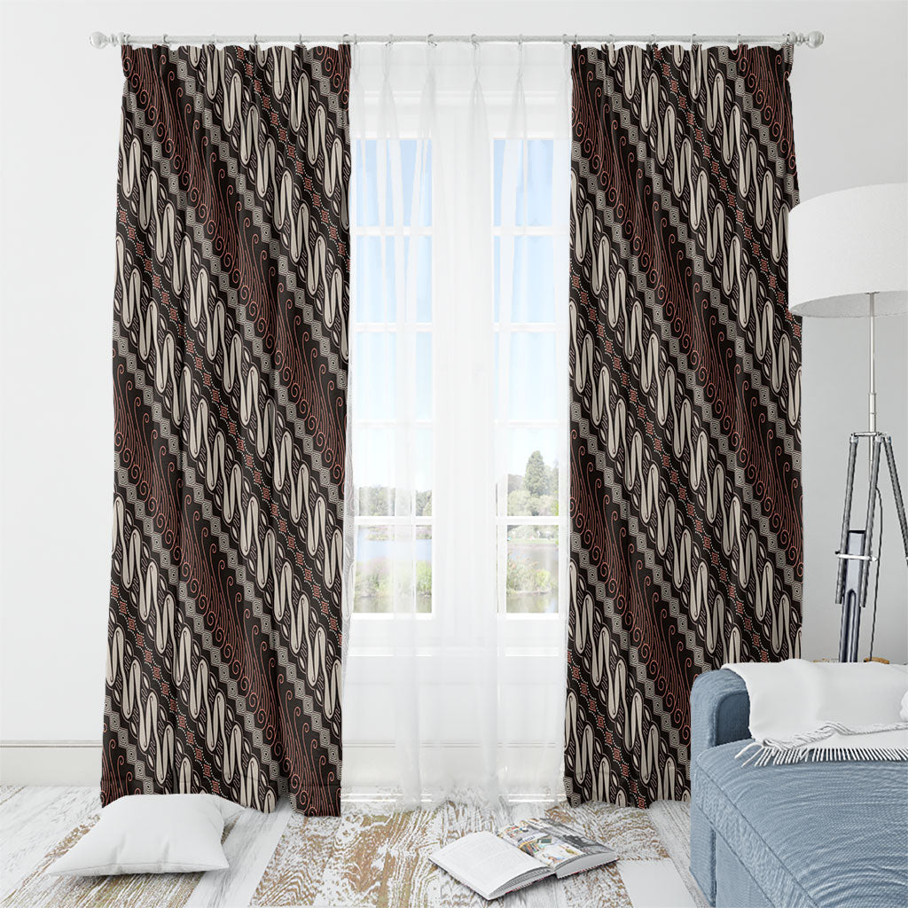 Yogyakarta Parang Batik Motifs Window Curtain Indonesian Traditional Pattern