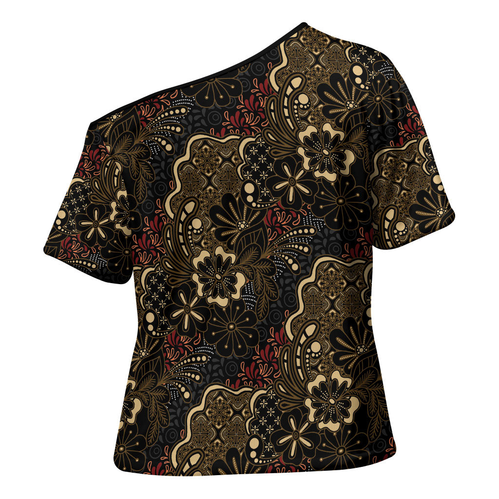 Batik Sekar Jagad Cross Shoulder Shirt Indonesian Traditional Pattern