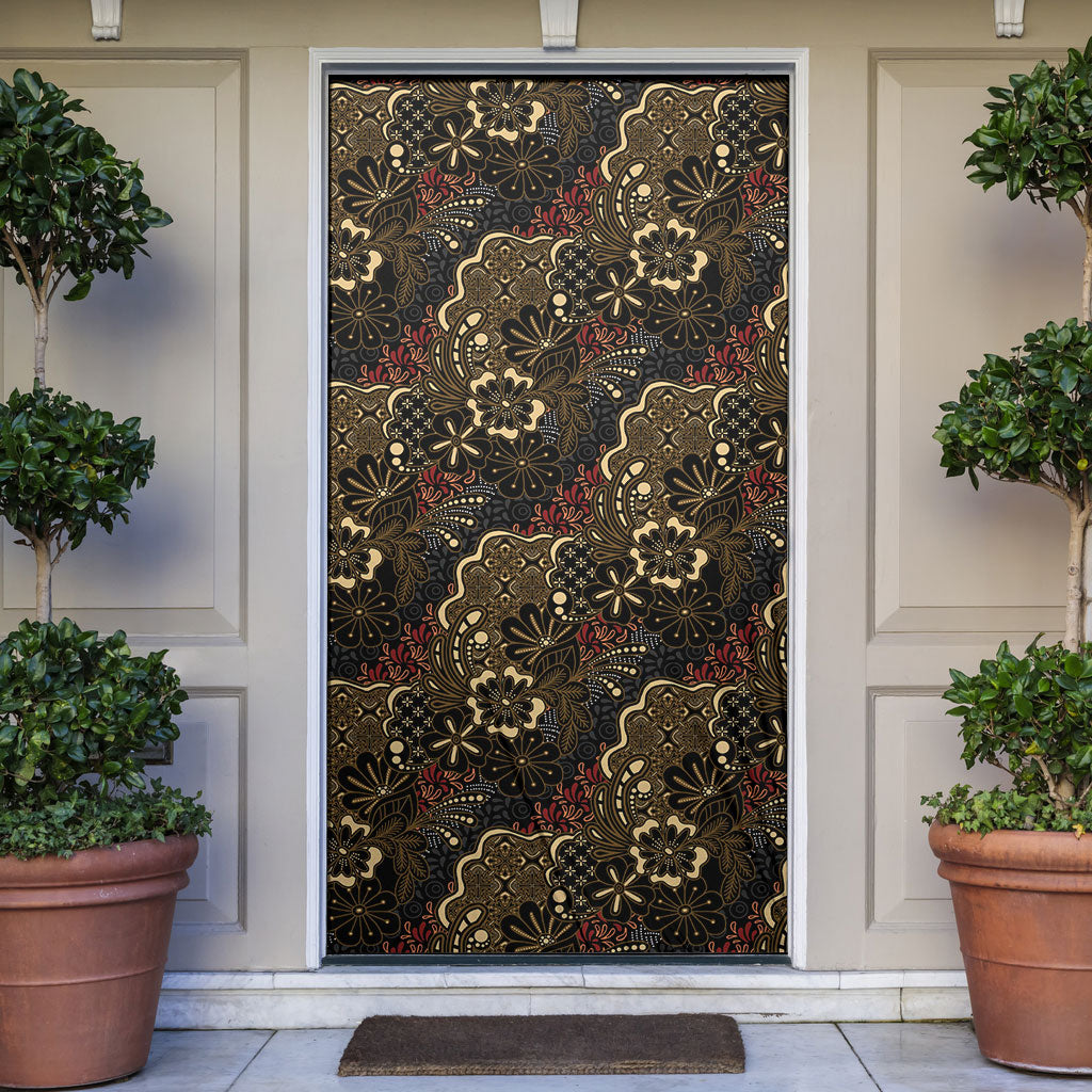 Batik Sekar Jagad Door Cover Indonesian Traditional Pattern