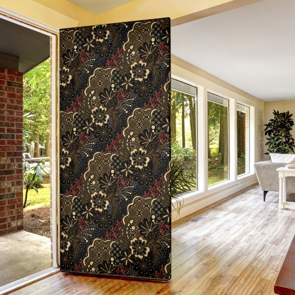 Batik Sekar Jagad Door Cover Indonesian Traditional Pattern