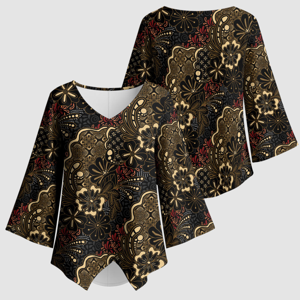 Batik Sekar Jagad Kimono Sleeve Blouse Indonesian Traditional Pattern