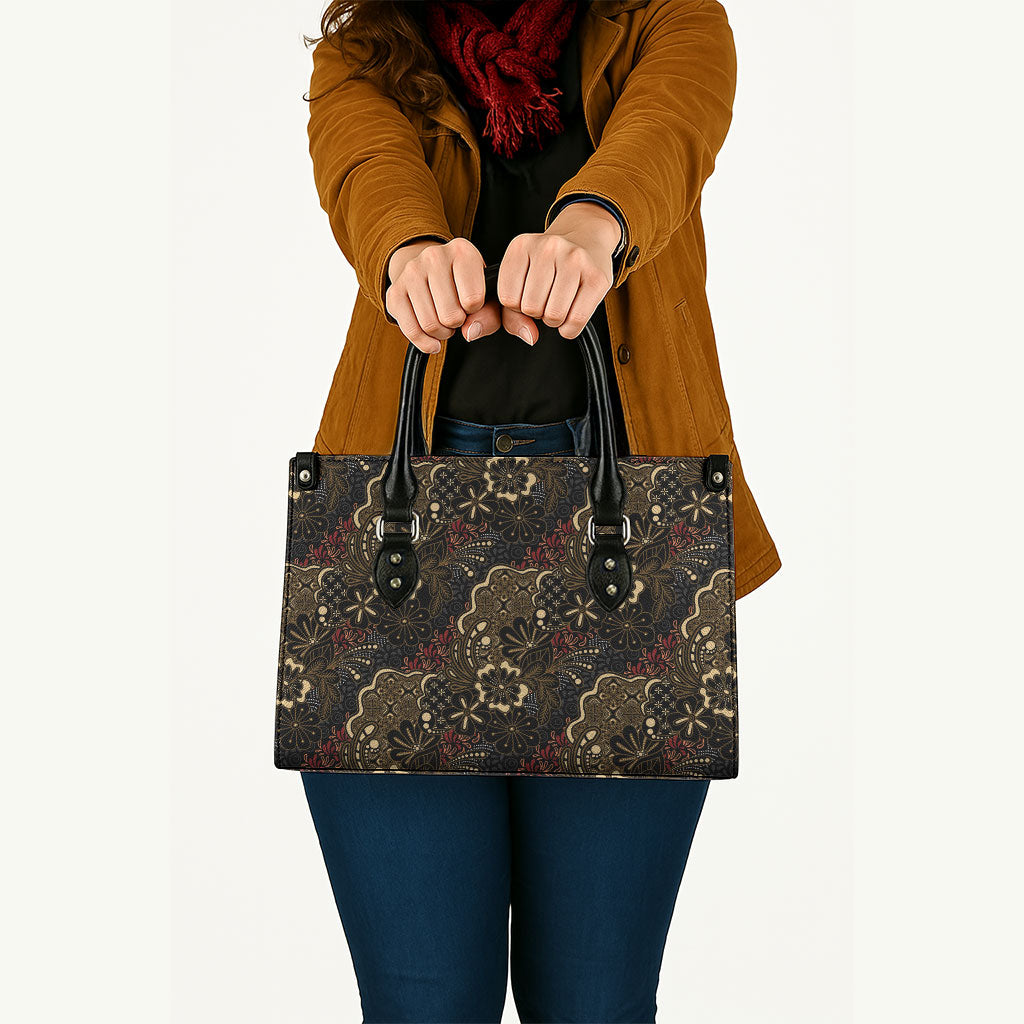Batik Sekar Jagad Leather Bag Indonesian Traditional Pattern