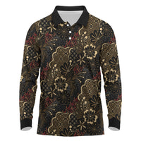 Batik Sekar Jagad Long Sleeve Polo Shirt Indonesian Traditional Pattern
