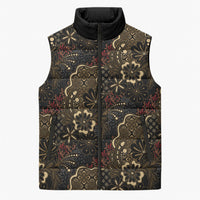 Batik Sekar Jagad Sleeveless Puffer Jacket Indonesian Traditional Pattern