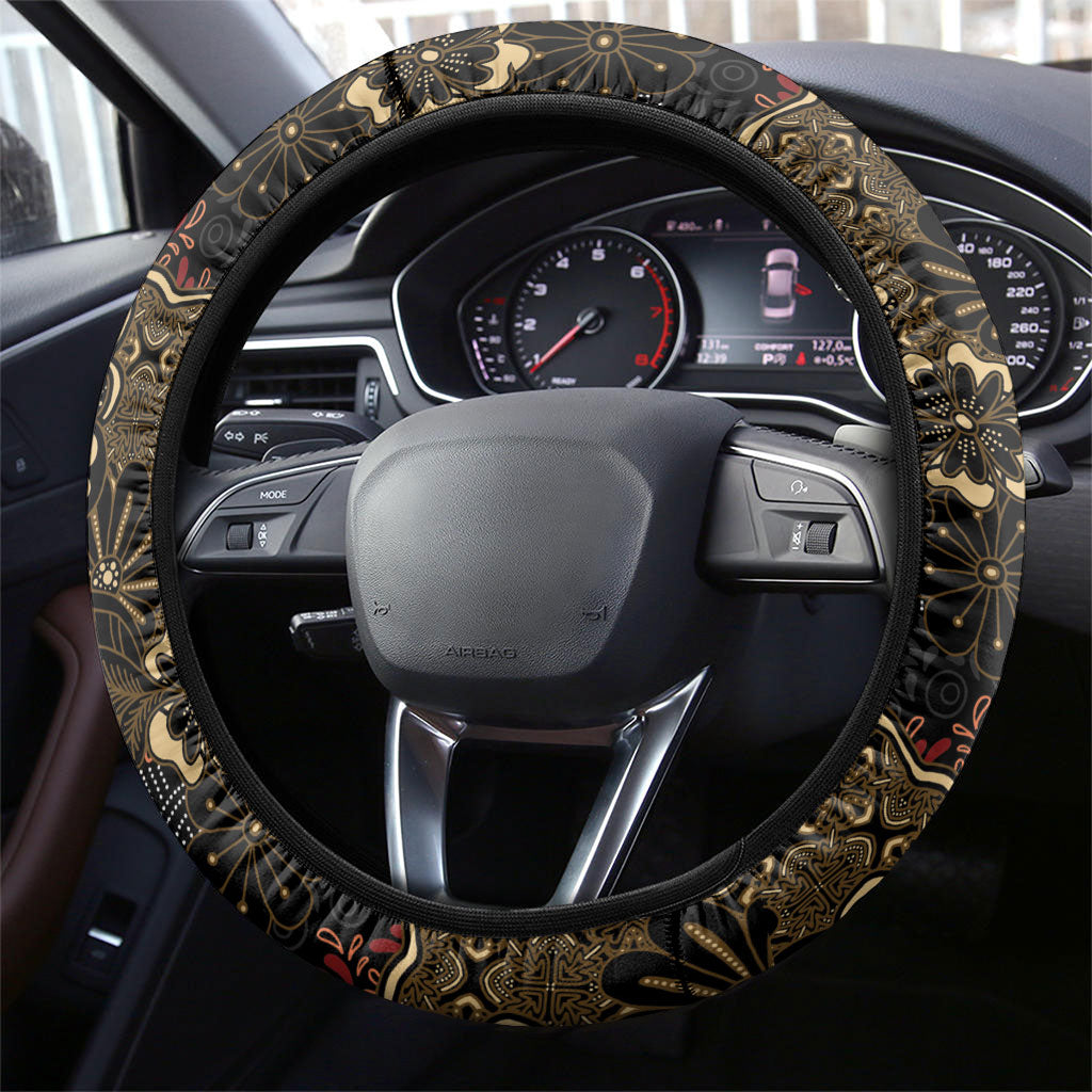 Batik Sekar Jagad Steering Wheel Cover Indonesian Traditional Pattern