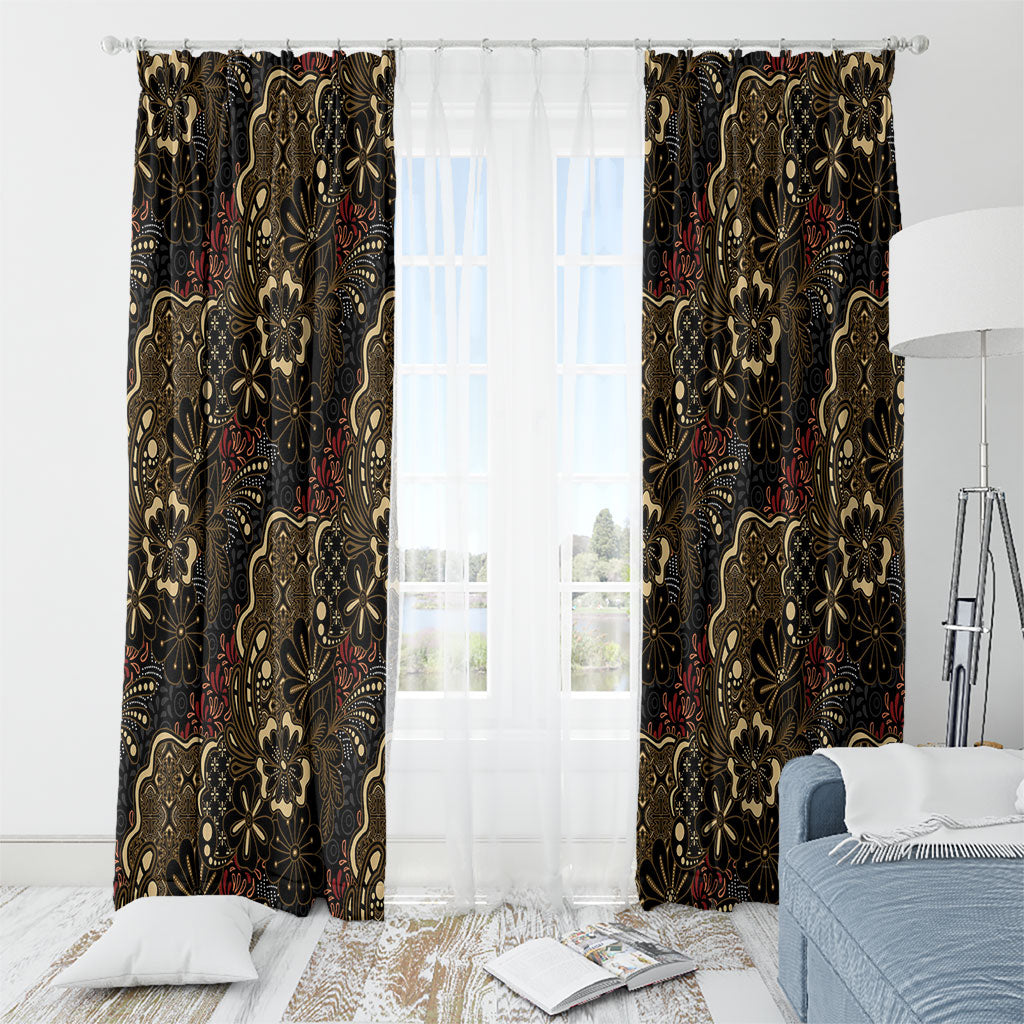 Batik Sekar Jagad Window Curtain Indonesian Traditional Pattern