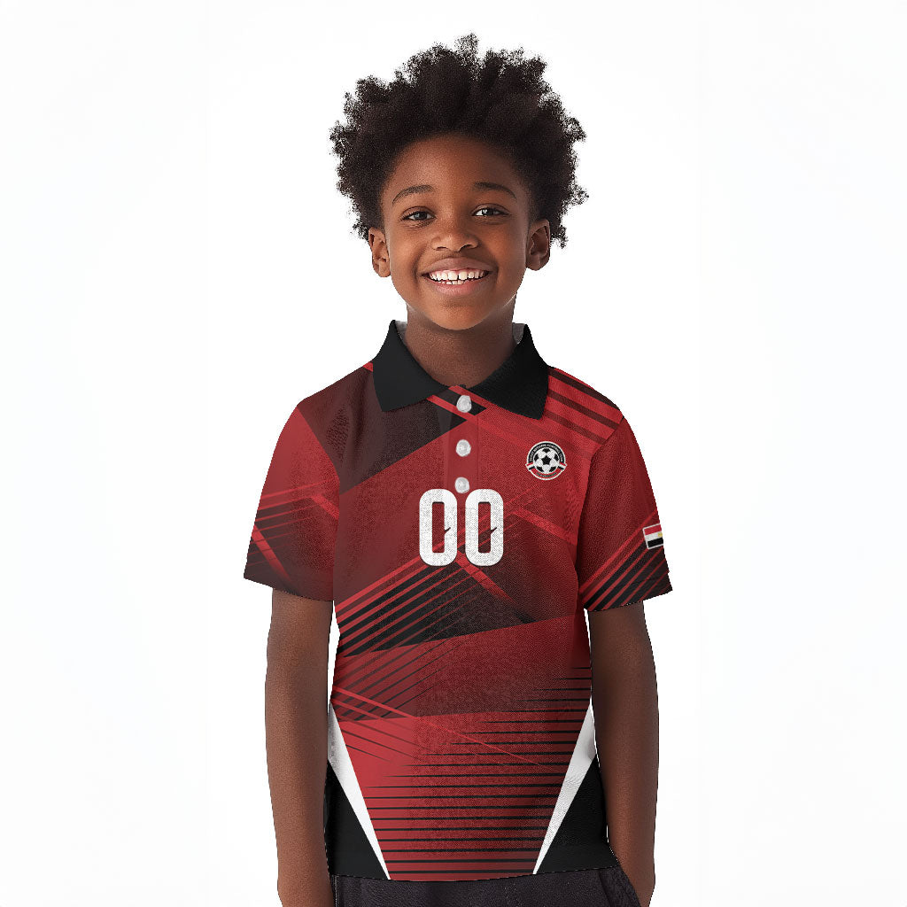 Custom Egypt 2026 World Football Kid Polo Shirt Yalla Masr The Pharaohs