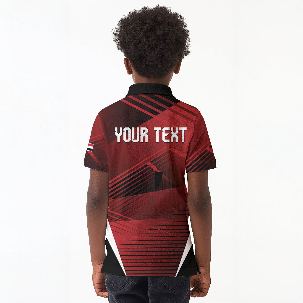 Custom Egypt 2026 World Football Kid Polo Shirt Yalla Masr The Pharaohs