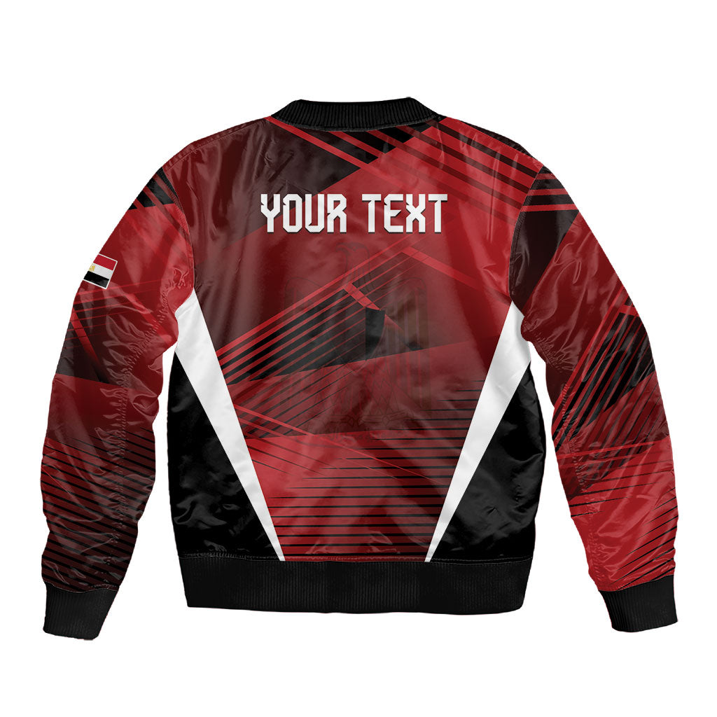 Custom Egypt 2026 World Football Sleeve Zip Bomber Jacket Yalla Masr The Pharaohs