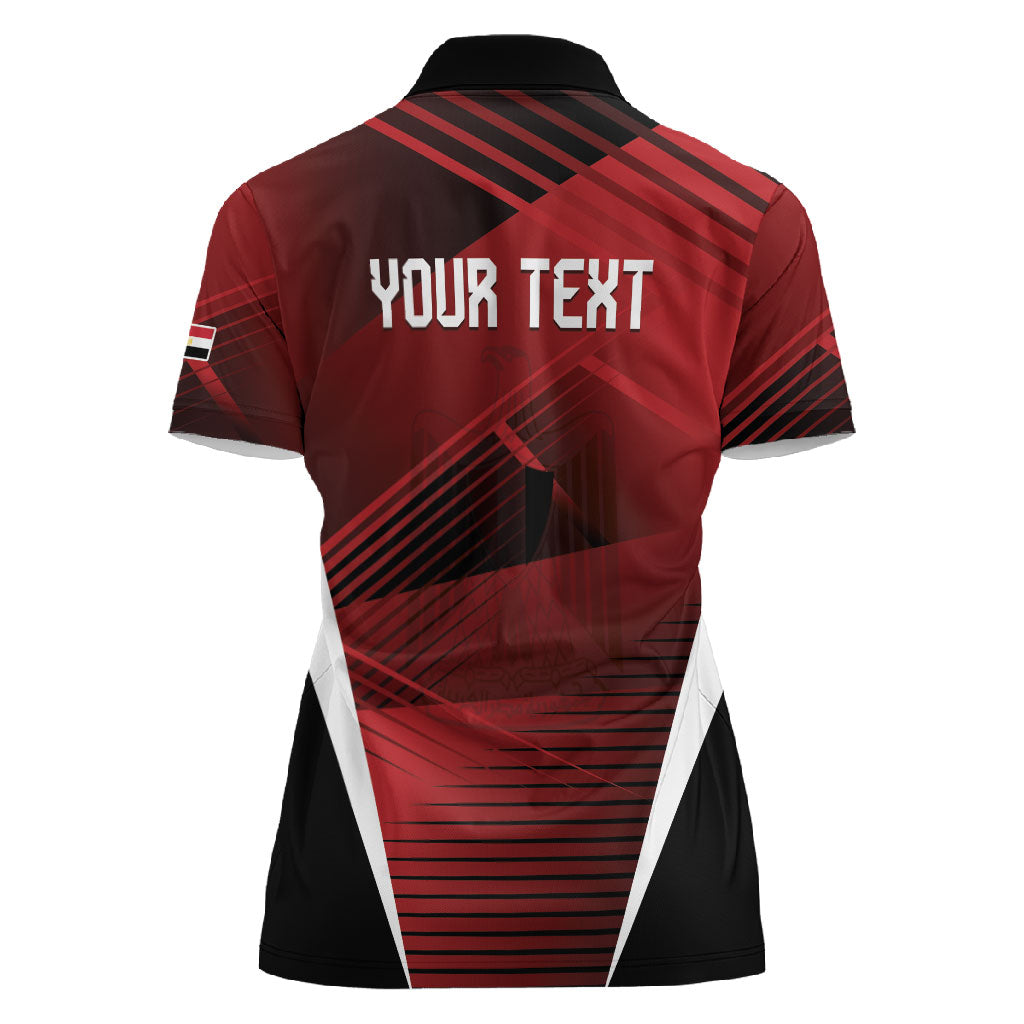 Custom Egypt 2026 World Football Women Polo Shirt Yalla Masr The Pharaohs