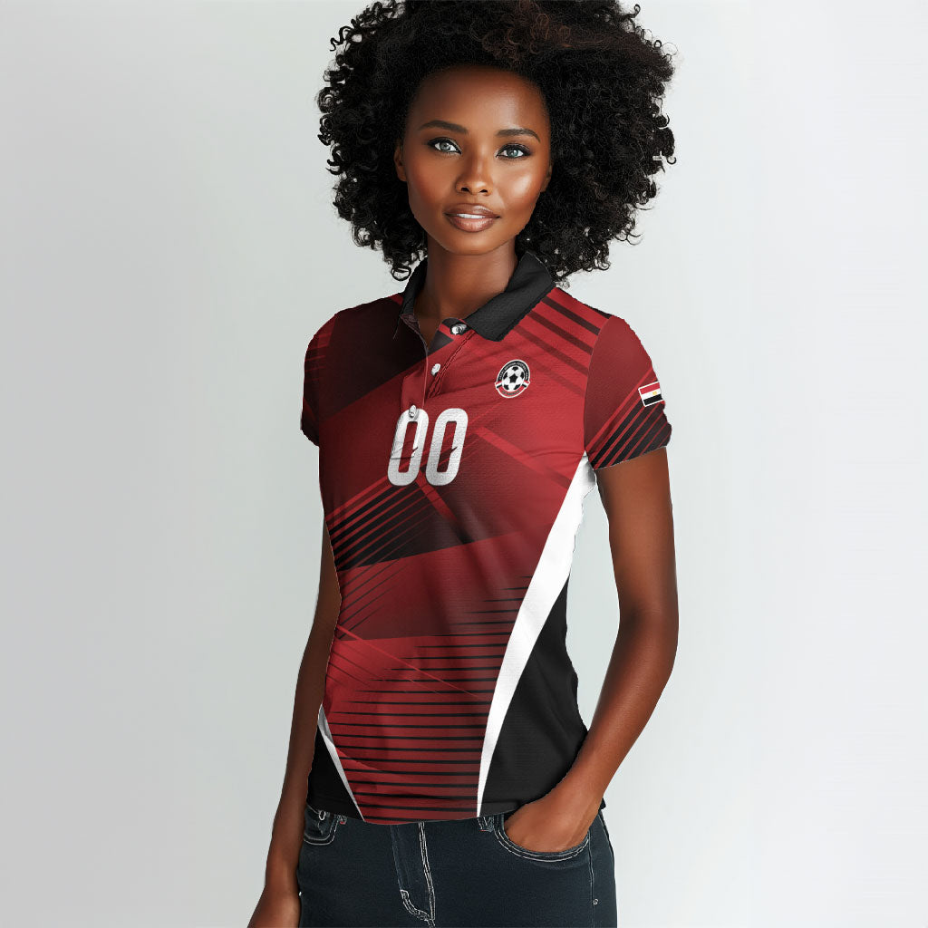 Custom Egypt 2026 World Football Women Polo Shirt Yalla Masr The Pharaohs