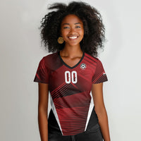 Custom Egypt 2026 World Football Women V-Neck T-Shirt Yalla Masr The Pharaohs