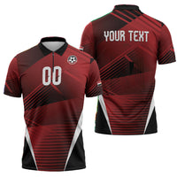 Custom Egypt 2026 World Football Zipper Polo Shirt Yalla Masr The Pharaohs