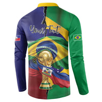 Personalized Brazil Haiti 2026 World Football Button Sweatshirt Come On Boys