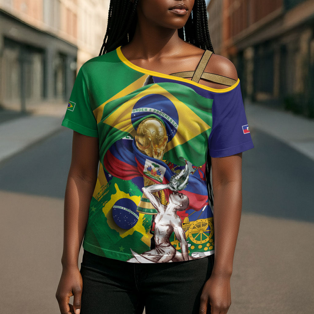 Personalized Brazil Haiti 2026 World Football Cross Shoulder Shirt Come On Boys