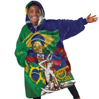 Personalized Brazil Haiti 2026 World Football Kid Wearable Blanket Hoodie Come On Boys