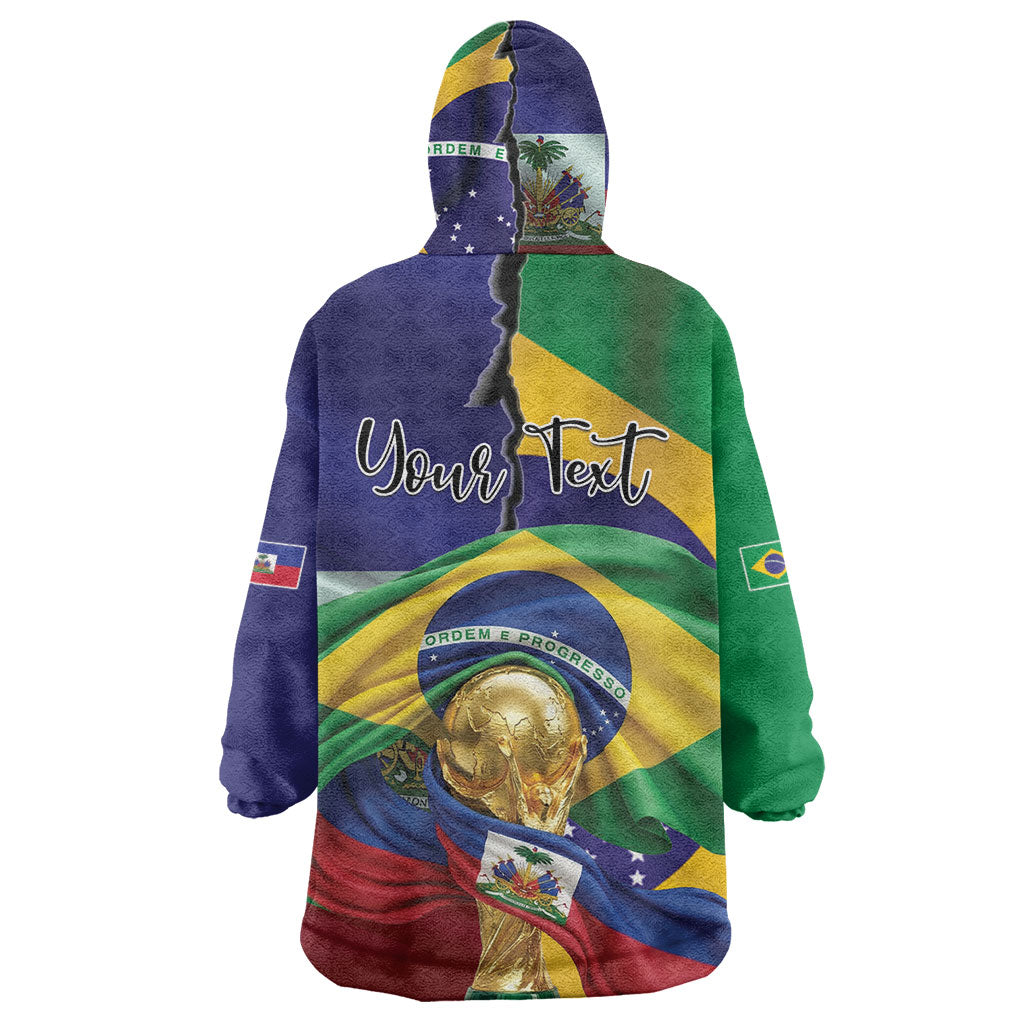 Personalized Brazil Haiti 2026 World Football Kid Wearable Blanket Hoodie Come On Boys