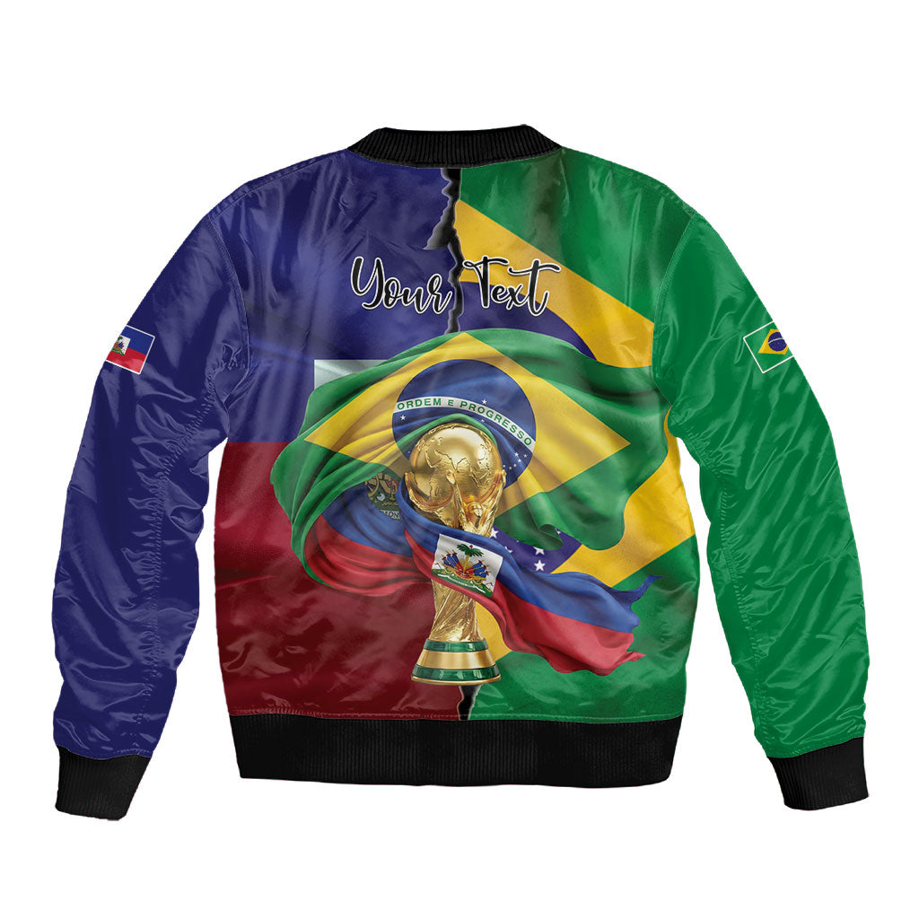 Personalized Brazil Haiti 2026 World Football Sleeve Zip Bomber Jacket Come On Boys