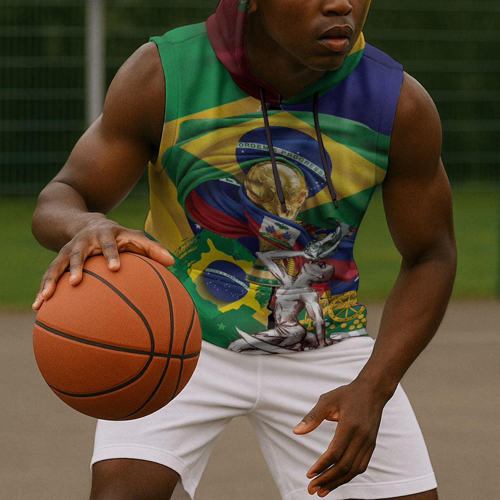 Personalized Brazil Haiti 2026 World Football Sleeveless Hoodie Come On Boys