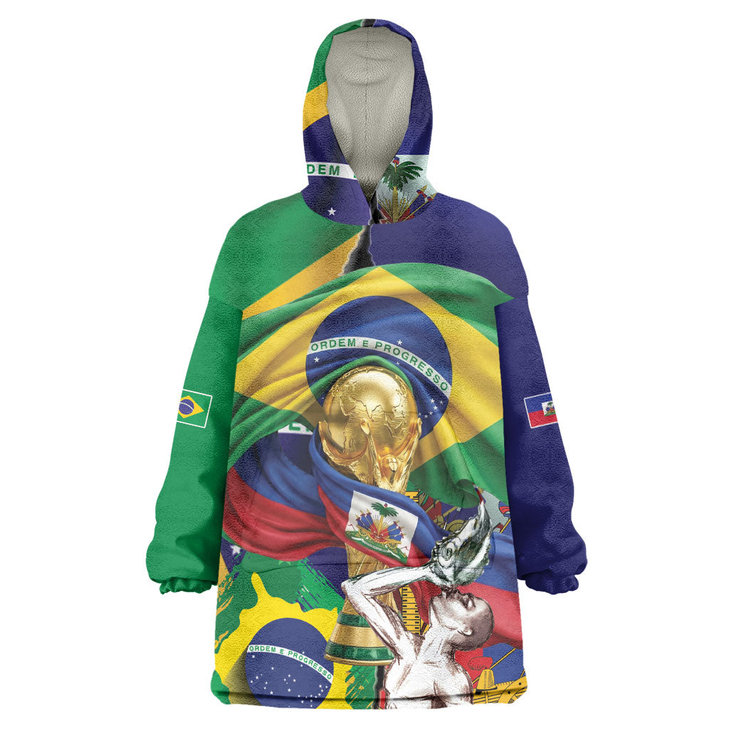 Personalized Brazil Haiti 2026 World Football Wearable Blanket Hoodie Come On Boys