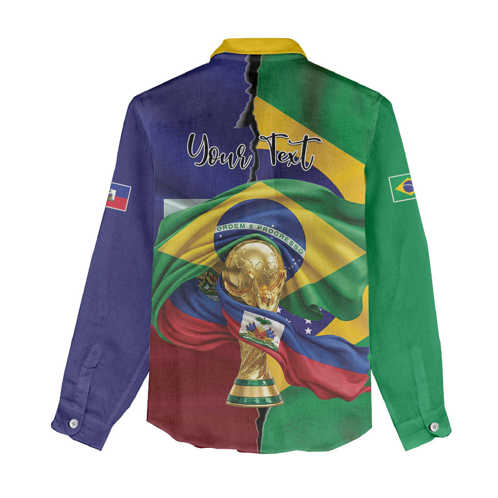 Personalized Brazil Haiti 2026 World Football Women Casual Shirt Come On Boys