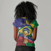 Personalized Brazil Haiti 2026 World Football Women V-Neck T-Shirt Come On Boys