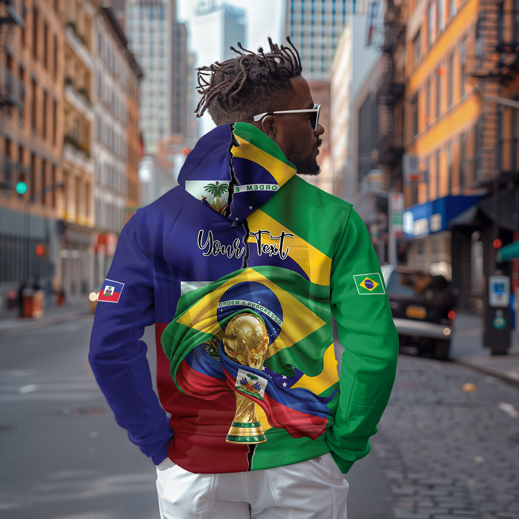 Personalized Brazil Haiti 2026 World Football Zip Hoodie Come On Boys