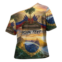Personalized Brazil Haiti Cross Shoulder Shirt Heritage Landscape