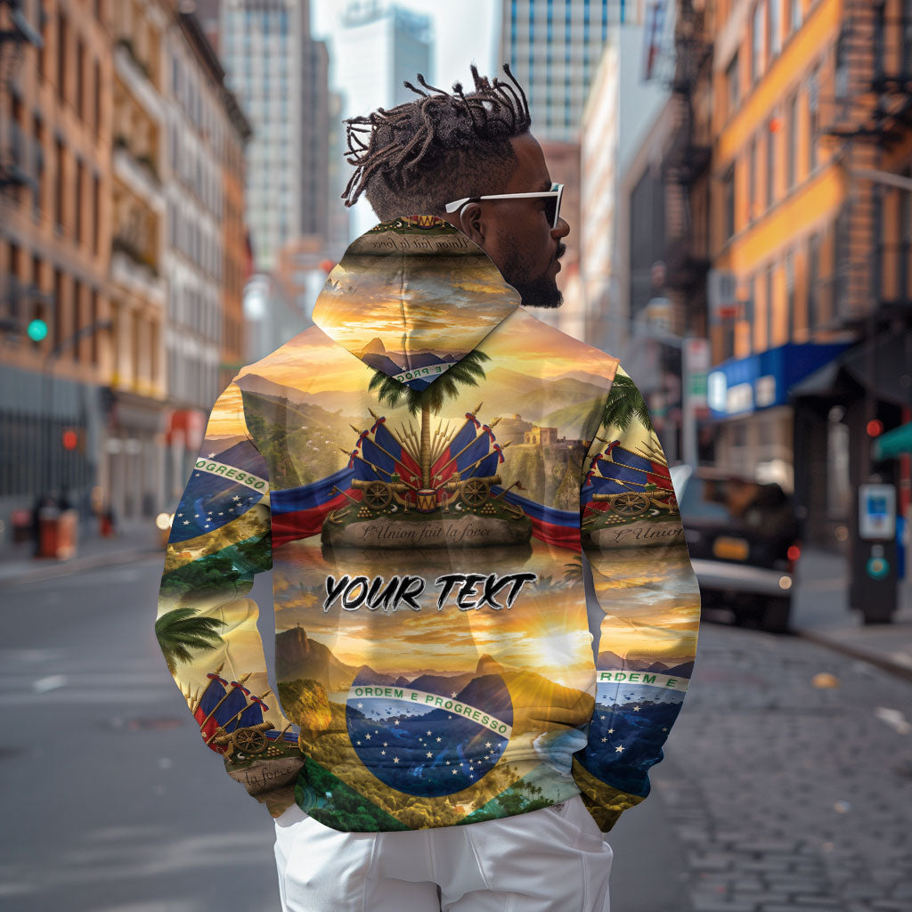 Personalized Brazil Haiti Hoodie Heritage Landscape